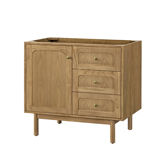 James Martin Laurent 36" Single Vanity, Light Natural Oak, Cabinet Only - Luxe Bathroom Vanities