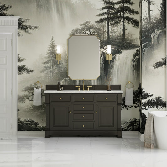 James Martin Brookfield 60" Single Vanity, Black Onyx with 3CM Countertop - Luxe Bathroom Vanities