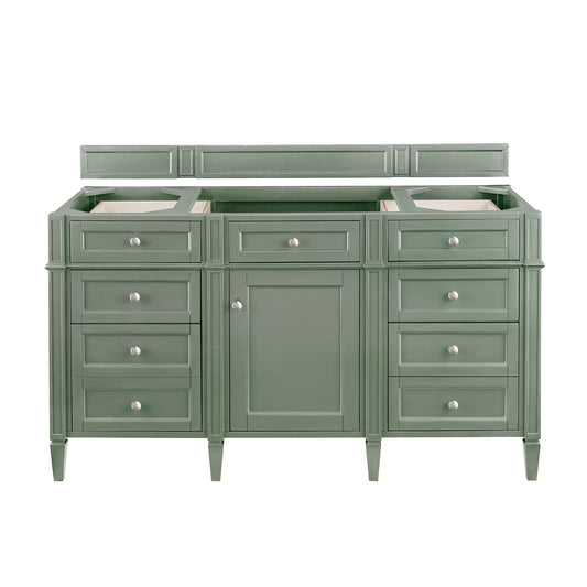 James Martin Brittany 60" Single Vanity, Smokey Celadon, Cabinet Only - Luxe Bathroom Vanities