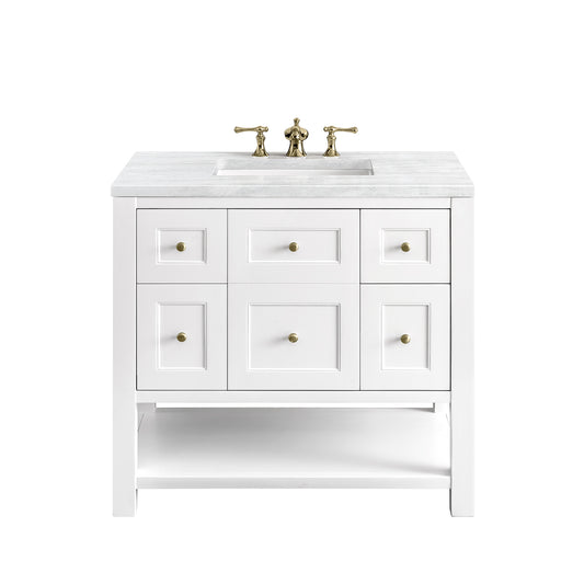 James Martin Breckenridge 36" Single Vanity, Bright White - Luxe Bathroom Vanities