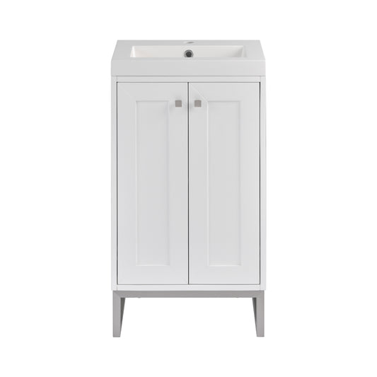 James Martin Chianti Single Vanity with White Glossy Composite Stone Top