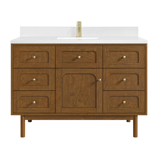James Martin Laurent 48" Single Vanity with Single Hole 3 CM Countertop and Matching Backsplash