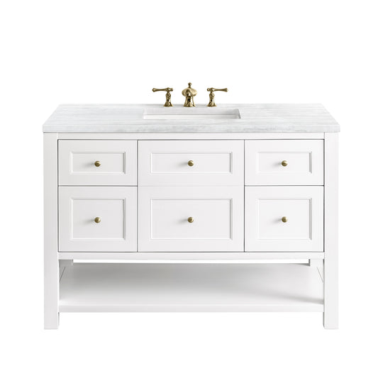 James Martin Breckenridge 48" Single Vanity, Bright White - Luxe Bathroom Vanities