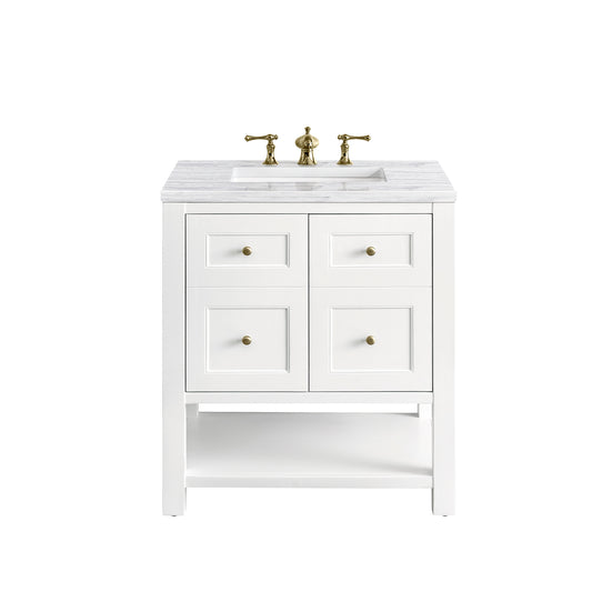 James Martin Breckenridge 30" Single Vanity, Bright White - Luxe Bathroom Vanities