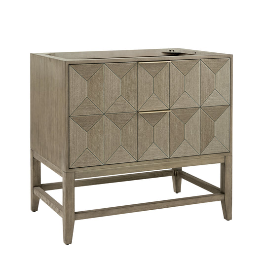 James Martin Emmeline 36" Single Vanity, Pebble Oak Cabinet Only - Luxe Bathroom Vanities