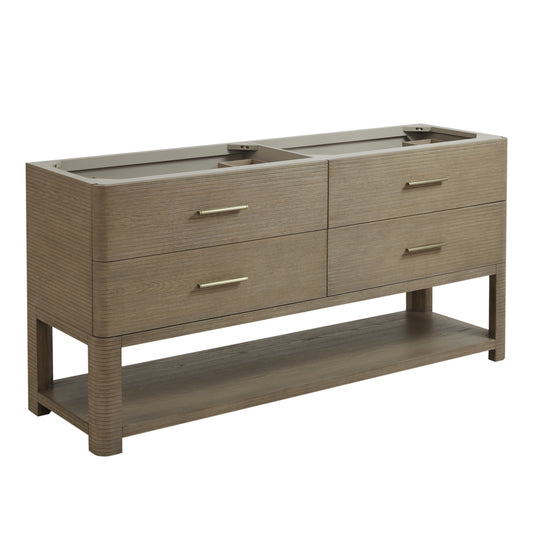 James Martin Lucian 72" Double Vanity, Pebble Oak - Luxe Bathroom Vanities