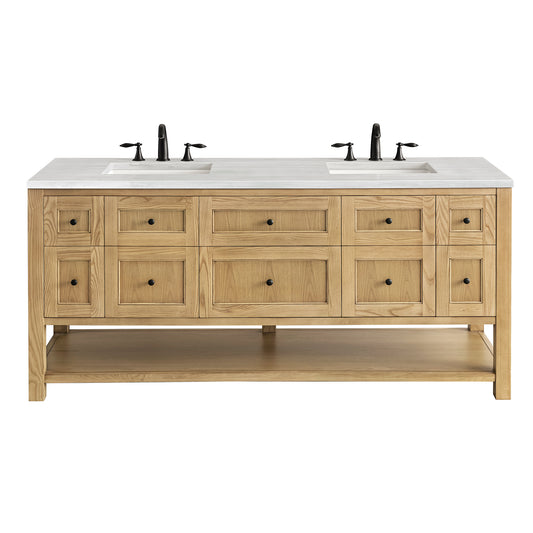 James Martin Breckenridge 72" Double Vanity, Light Natural Oak - Luxe Bathroom Vanities
