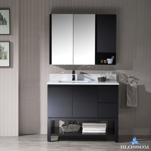 Blossom Monaco 42" Lt w/ Medicine Cabinet and Wall Cabinet - Luxe Bathroom Vanities Luxury Bathroom Fixtures Bathroom Furniture