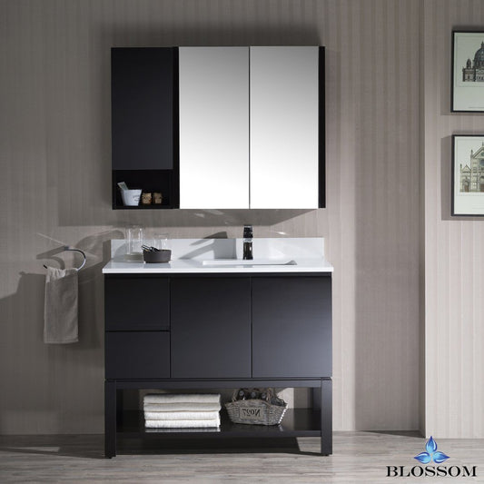 Blossom Monaco 42" Rt w/ Medicine Cabinet and Wall Cabinet - Luxe Bathroom Vanities Luxury Bathroom Fixtures Bathroom Furniture