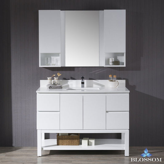 Blossom Monaco 48" w/ Mirror and Wall Cabinets - Luxe Bathroom Vanities Luxury Bathroom Fixtures Bathroom Furniture