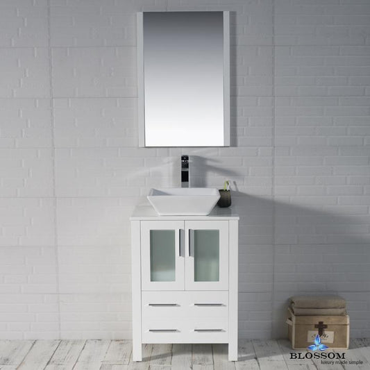 Blossom Sydney 24" w/ Vessel Sink and Mirror - Luxe Bathroom Vanities Luxury Bathroom Fixtures Bathroom Furniture