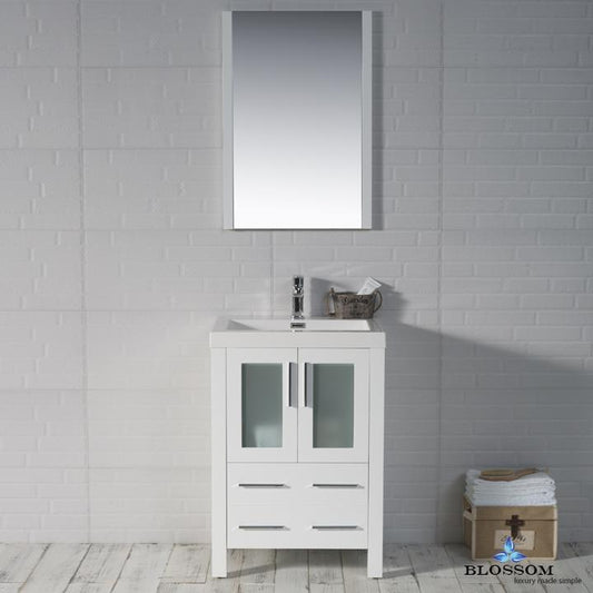 Blossom Sydney 24" w/ Acrylic Top and Mirror - Luxe Bathroom Vanities Luxury Bathroom Fixtures Bathroom Furniture