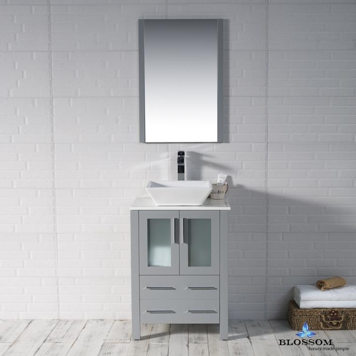 Blossom Sydney 24" w/ Vessel Sink and Mirror - Luxe Bathroom Vanities Luxury Bathroom Fixtures Bathroom Furniture