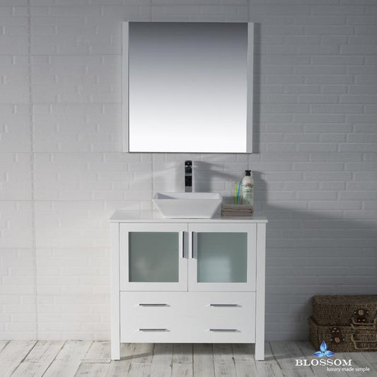 Blossom Sydney 36" w/ Vessel Sink and Mirror - Luxe Bathroom Vanities Luxury Bathroom Fixtures Bathroom Furniture