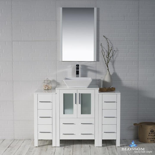 Blossom Sydney 48" w/ Vessel Sink and Double Side Cabinets - Luxe Bathroom Vanities Luxury Bathroom Fixtures Bathroom Furniture