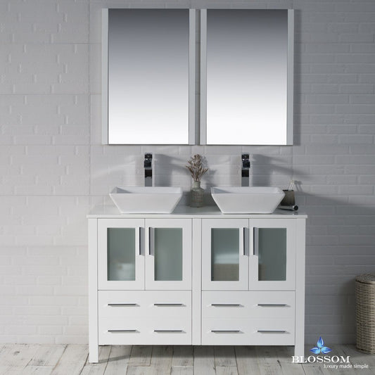 Blossom Sydney 48" Double w/ Vessel Sinks and Mirrors - Luxe Bathroom Vanities Luxury Bathroom Fixtures Bathroom Furniture