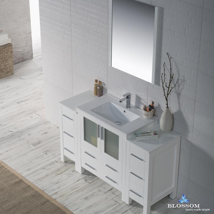 Blossom Sydney 54" w/ Double Side Cabinets - Luxe Bathroom Vanities Luxury Bathroom Fixtures Bathroom Furniture