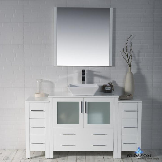 Blossom Sydney 60" w/ Vessel Sink and Double Side Cabinets - Luxe Bathroom Vanities Luxury Bathroom Fixtures Bathroom Furniture