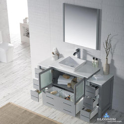 Blossom Sydney 60" w/ Vessel Sink and Double Side Cabinets - Luxe Bathroom Vanities Luxury Bathroom Fixtures Bathroom Furniture