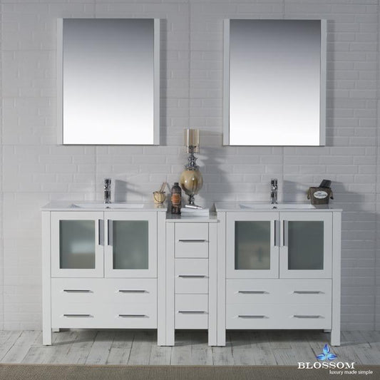 Blossom Sydney 72" Double w/ Mirrors - Luxe Bathroom Vanities Luxury Bathroom Fixtures Bathroom Furniture