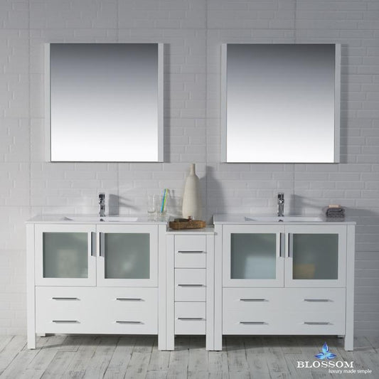 Blossom Sydney 84" Double w/ Mirrors - Luxe Bathroom Vanities Luxury Bathroom Fixtures Bathroom Furniture