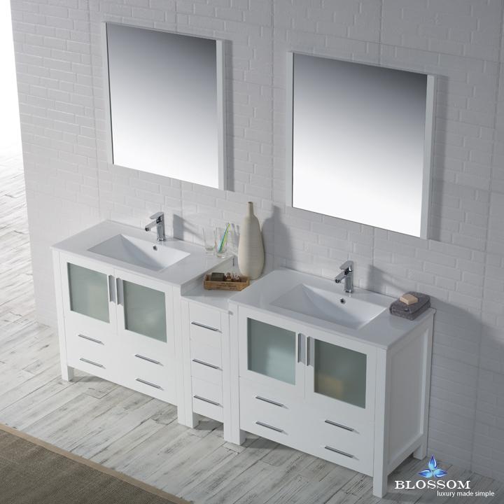 Blossom Sydney 84" Double w/ Mirrors - Luxe Bathroom Vanities Luxury Bathroom Fixtures Bathroom Furniture