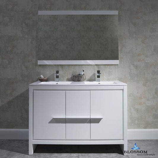 Blossom Milan 48" Double w/ Mirror - Luxe Bathroom Vanities Luxury Bathroom Fixtures Bathroom Furniture