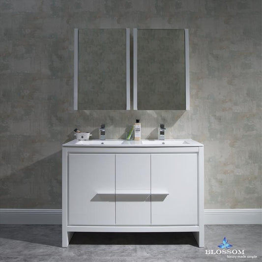Blossom Milan 48" Double w/ Medicine Cabinets - Luxe Bathroom Vanities Luxury Bathroom Fixtures Bathroom Furniture