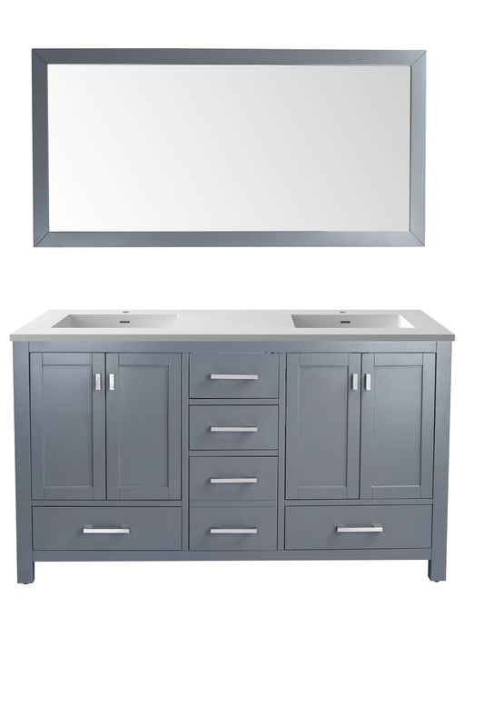 Wilson 60 - Cabinet with VIVA Stone Solid Surface Countertop - Luxe Bathroom Vanities Luxury Bathroom Fixtures Bathroom Furniture
