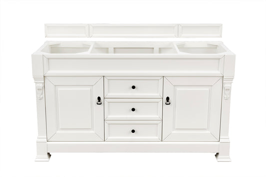 James Martin Brookfield 60" Bright White Single Vanity (Cabinet Only) - Luxe Bathroom Vanities