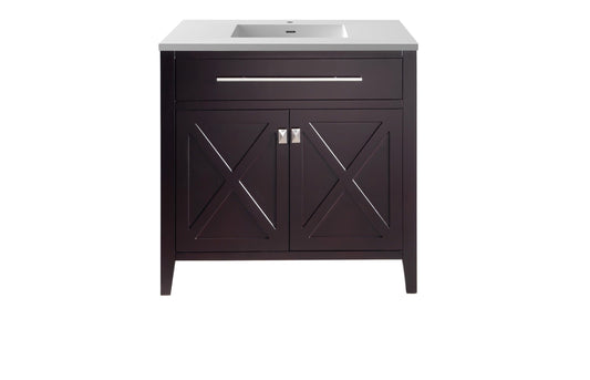 Wimbledon - 36 - Cabinet with VIVA Stone Solid Surface Countertop - Luxe Bathroom Vanities Luxury Bathroom Fixtures Bathroom Furniture