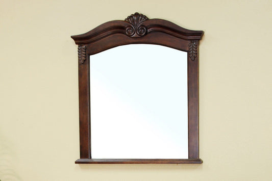 Bellaterra Home Solid wood frame mirror-walnut - Luxe Bathroom Vanities