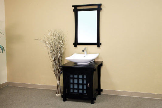 30" In Single Sink Vanity Wood Black - Luxe Bathroom Vanities