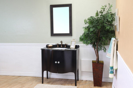 36.6" In Single Sink Vanity Wood Black - Luxe Bathroom Vanities