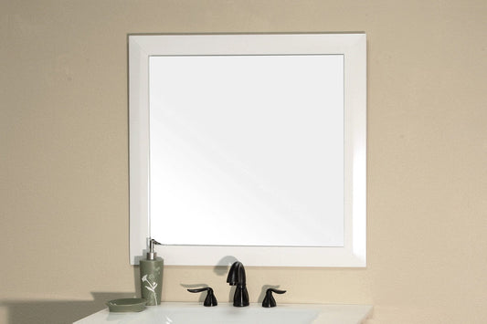 Bellaterra Home Solid wood frame mirror-white - Luxe Bathroom Vanities
