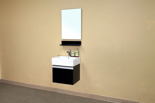 20.5" In Single Wall Mount Style Sink Vanity Wood" In Espresso - Luxe Bathroom Vanities