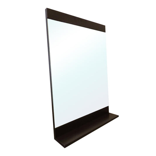 Bellaterra Home Solid Wood Frame Mirror with Shelf - Luxe Bathroom Vanities