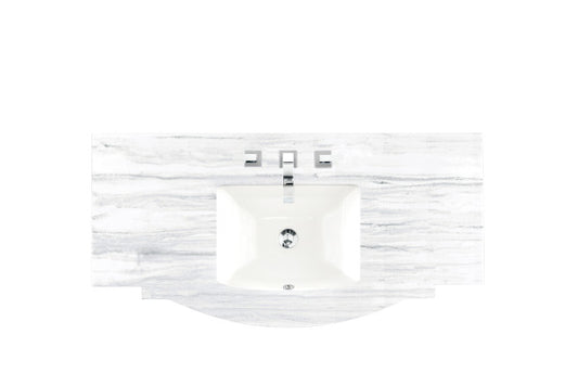 James Martin 46" Single Top, 3 CM Arctic Fall Solid Surface - Luxe Bathroom Vanities Luxury Bathroom Fixtures Bathroom Furniture
