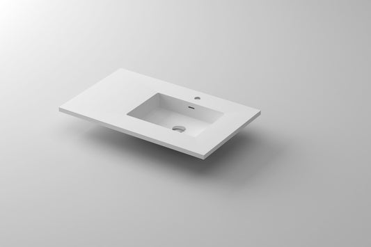 VIVA Stone 36" Right Sink - Solid Surface Countertop - Luxe Bathroom Vanities Luxury Bathroom Fixtures Bathroom Furniture