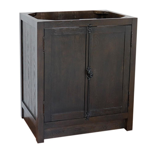 30" Single Vanity In Brown Ash Finish Cabinet Only - Luxe Bathroom Vanities