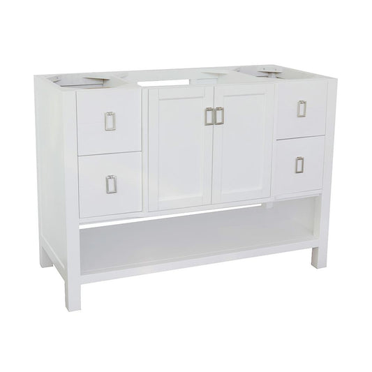 48" Single Vanity In White Finish Cabinet Only - Luxe Bathroom Vanities