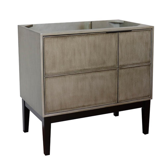 36" Single Vanity In Linen Brown Finish Cabinet Only - Luxe Bathroom Vanities