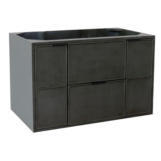 36" Single Wall Mount Vanity In Linen Gray Finish Cabinet Only - Luxe Bathroom Vanities