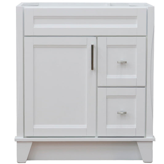 Bellaterra Home 30" Single sink vanity in White finish- cabinet only - Luxe Bathroom Vanities