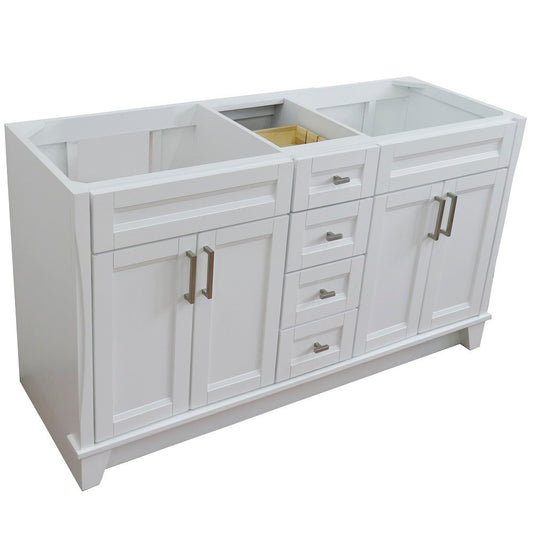 Bellaterra Home 60" Double vanity in White finish- cabinet only - Luxe Bathroom Vanities