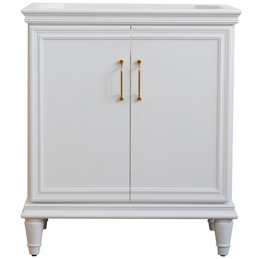 Bellaterra Home 30" Single vanity in White finish- cabinet only - Luxe Bathroom Vanities