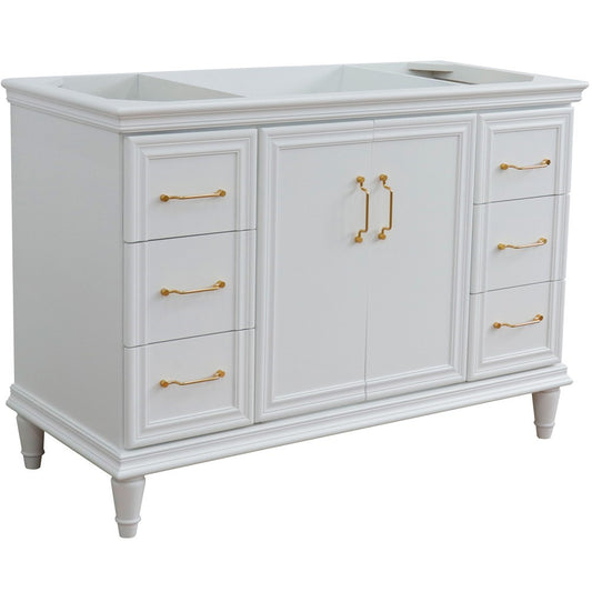 Bellaterra Home 48" Single vanity in White finish- cabinet only - Luxe Bathroom Vanities