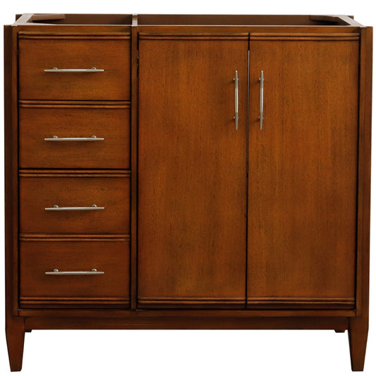 Bellaterra Home 36" Single sink vanity in Walnut finish - Right door- Cabinet only - Luxe Bathroom Vanities