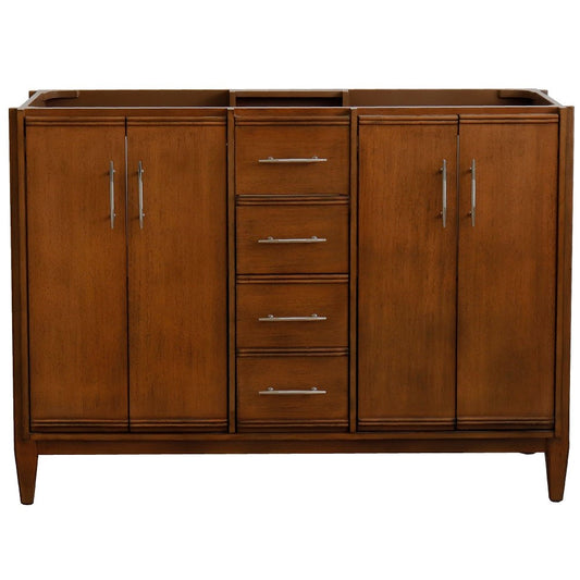 Bellaterra Home 48" Double sink vanity in Walnut finish - cabinet only - Luxe Bathroom Vanities