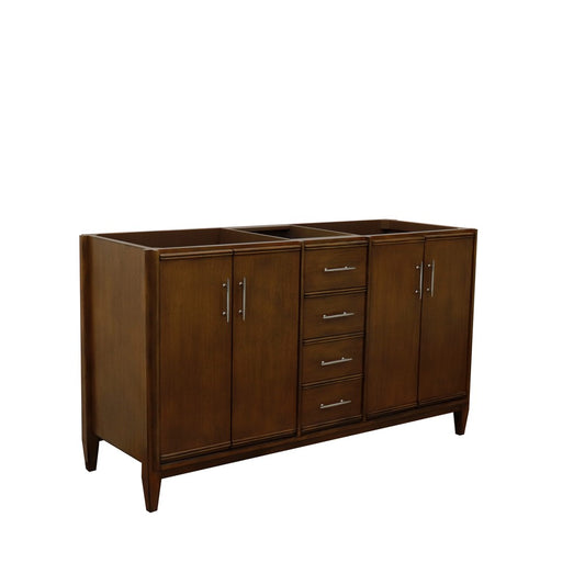 Bellaterra Home 60" Double vanity in Walnut finish - cabinet only - Luxe Bathroom Vanities